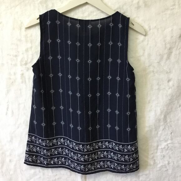 Loft Navy Pattern Sleeveless Top - Picture 5 of 6
